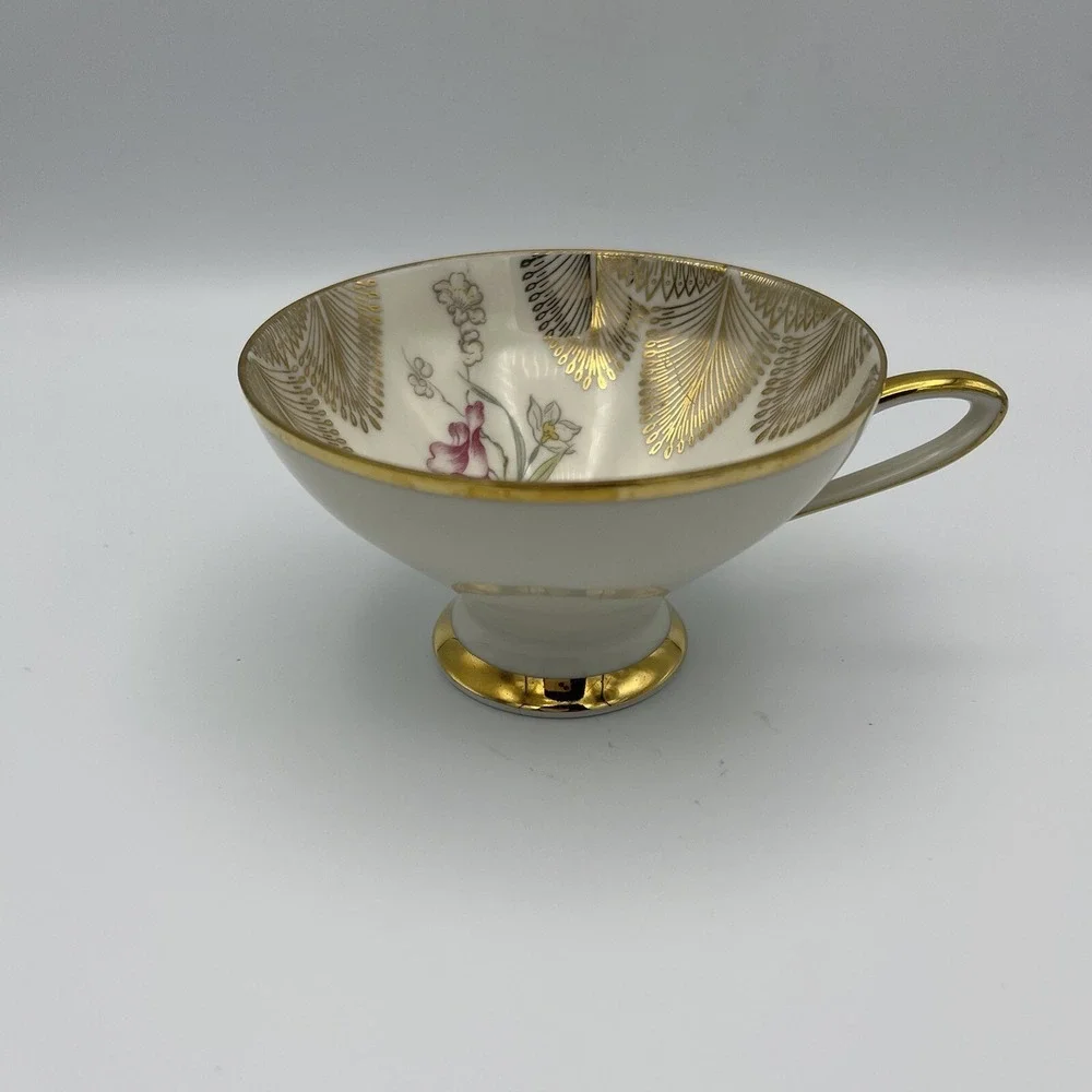 3 Pcs Winterling Roslau Trio Tea‎ Cup Saucer Dessert Luncheon Plate Floral Gold